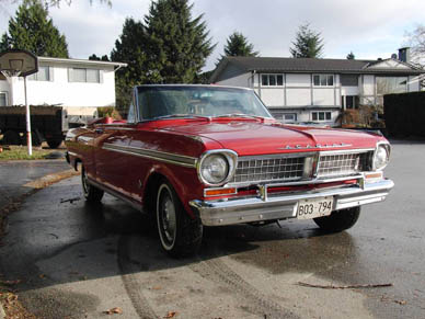 1963 ACADIAN BEAUMONT SPORT DELUXE CONVERTIBLE